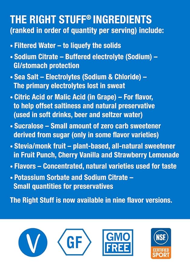 The Right Stuff Electrolyte Drink Concentrate - 3 Pouch Box - Strawberry Kiwi