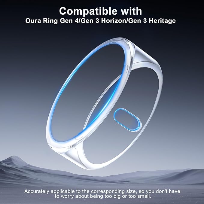 5 Pack Cover Compatible with Oura Ring Gen 4/Oura Ring Gen 3 Horizon/Heritage, Surport Charging with Cover on, Anti-Scratch TPU Protector for Oura Rings Accessories Women Men (Size 7)