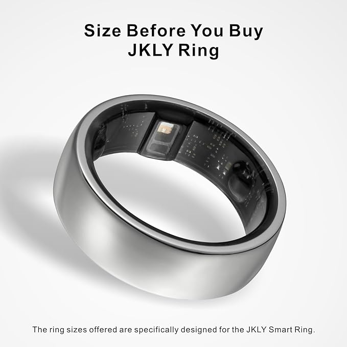 Smart Ring, Activity Trackers, Sleep Ring, Fitness Tracking, Stress Tracker, Heart Rate, Meditation, Temperature, Respiratory, No App Subscription, Women, Men, iOS, Android (Silver, 12)