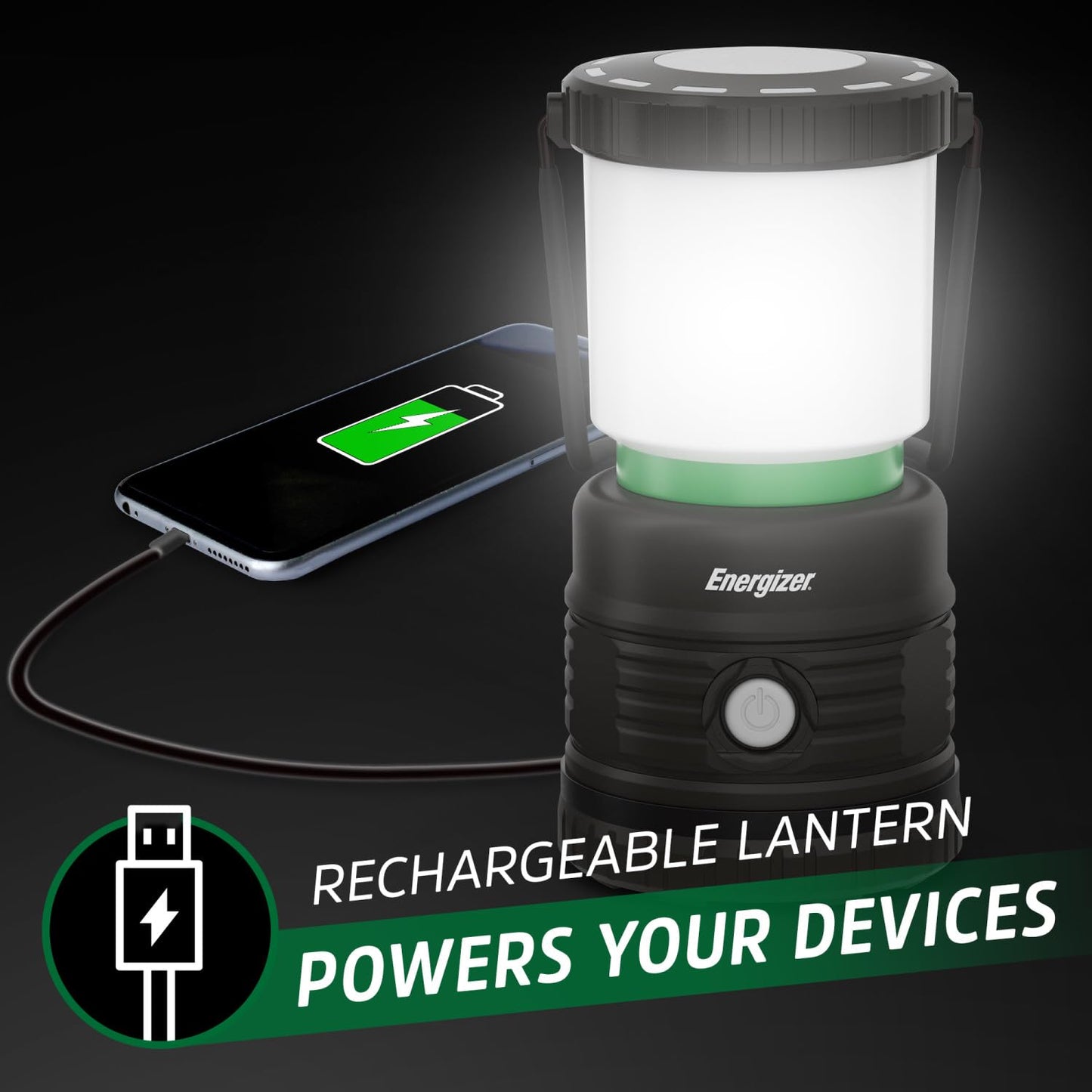 ENERGIZER LED Camping Lantern X1000, Bright and Rugged Tent Light, Water Resistant Lantern for Camping, Hiking, Fishing, Emergency (USB Cable Included)