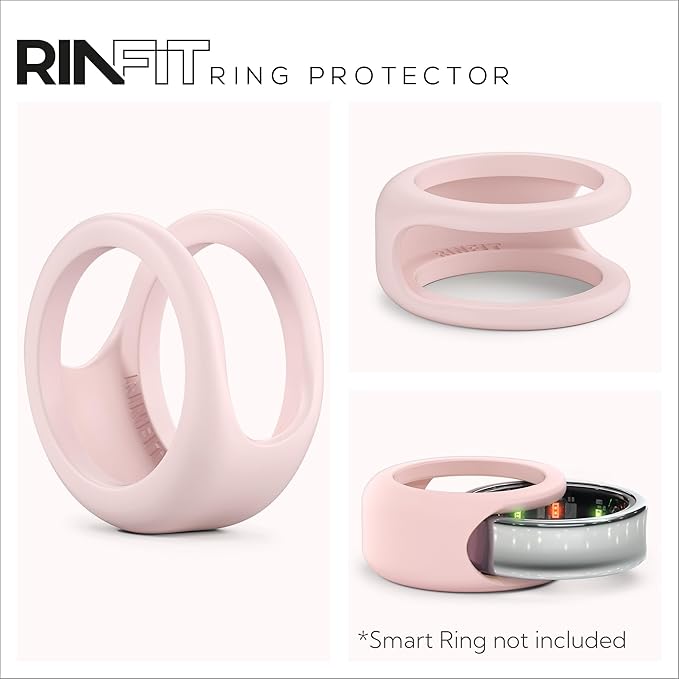 Rinfit Smart Ring Protector - Silicone Ring Enhancer for Active Lifestyle and Gym - StyleFit U.S. Design Patent - Pink, Size 9