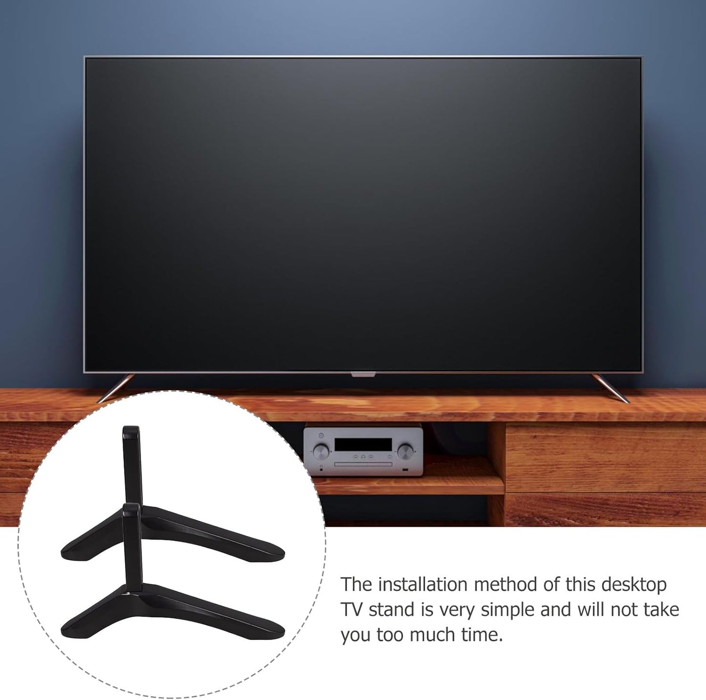 COHEALI Adjustable TV Stand Tabletop Base Bracket with Screws, Aluminum Alloy Desktop TV Mount Riser Stand for LCD LED