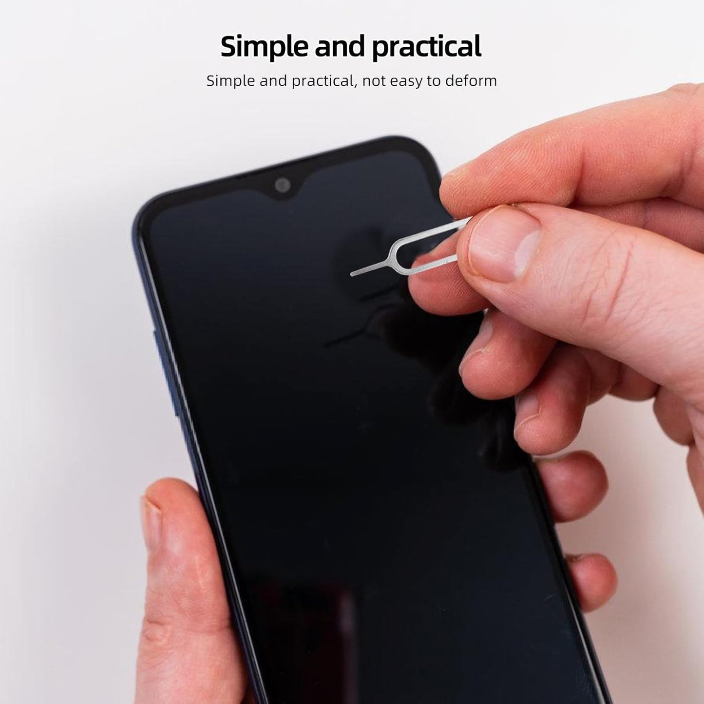 500pcs Homoyoyo Sim Tray Extraction Tool and Sim Remover Needles for Phone Removal Universal Silver Ejector Pins