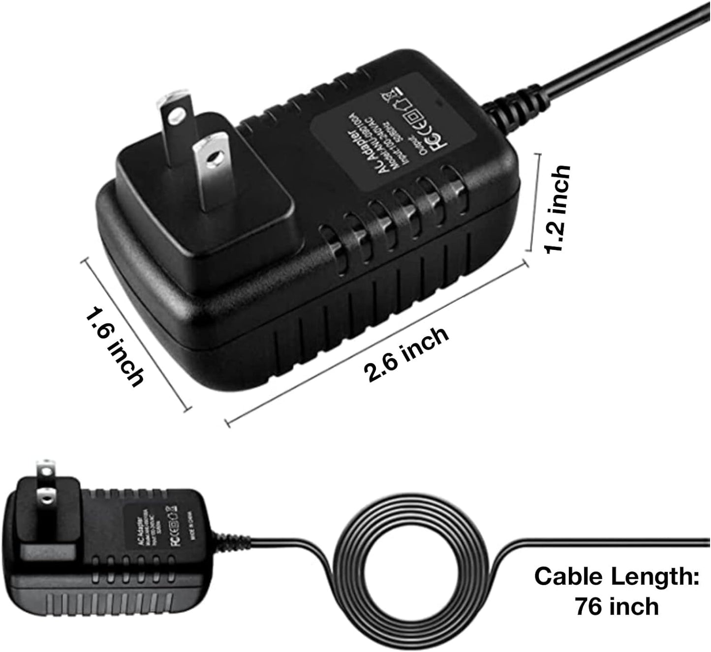 LKPower 20072-401 20072401 12 AC/DC Adapter Compatible with Fulcrum LED Magnifier Adjustable Floor Lamp Power Supply