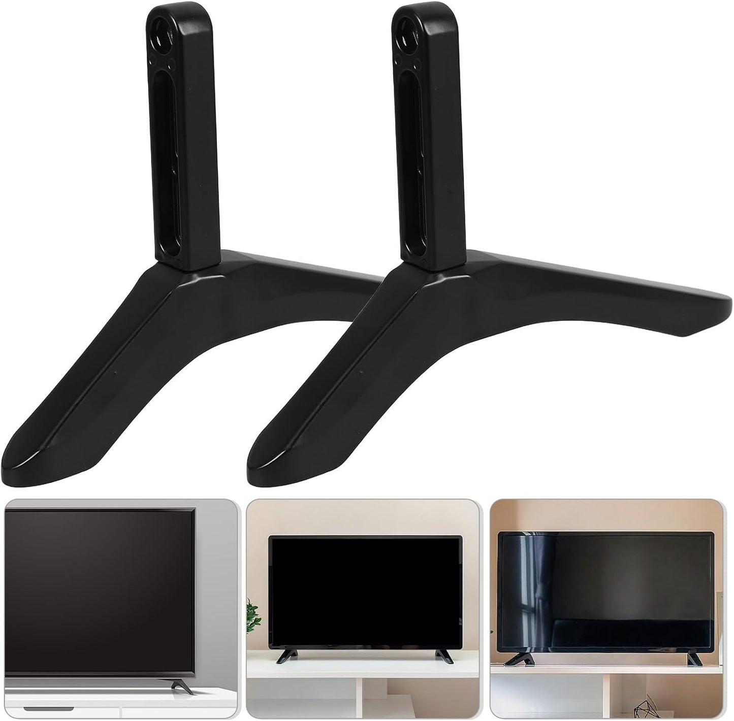 Alipis Tv Stand Tabletop Base with Screws Tv Riser Replacement Iron Stand Suitable for Home and Office Use