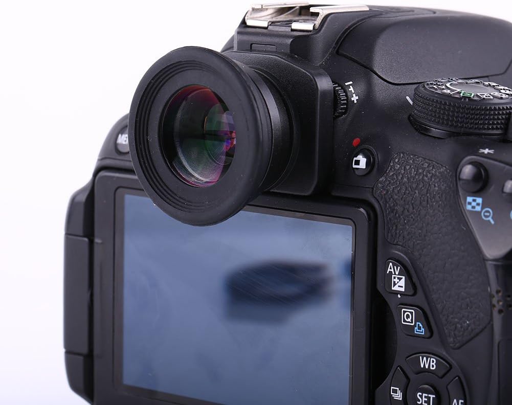 Shenprymic 1.5X 6 Fixed Focus Viewfinder Eyepiece Magnifier for DSLR Camera, Durable Eyecup with Mounting Bases, Clear