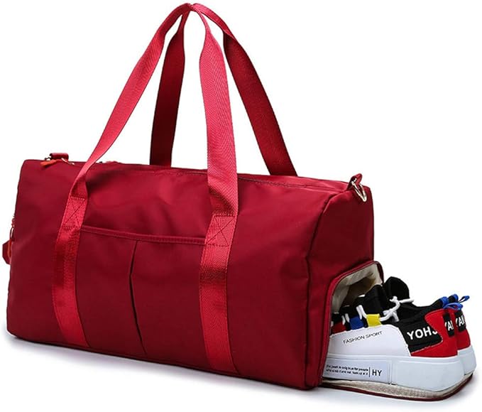 KARRESLY Sports Gym Bag for Women or Men Travel Duffel Bag with Wet Pocket and Shoes Compartment for Training Swim Yoga(Violet)