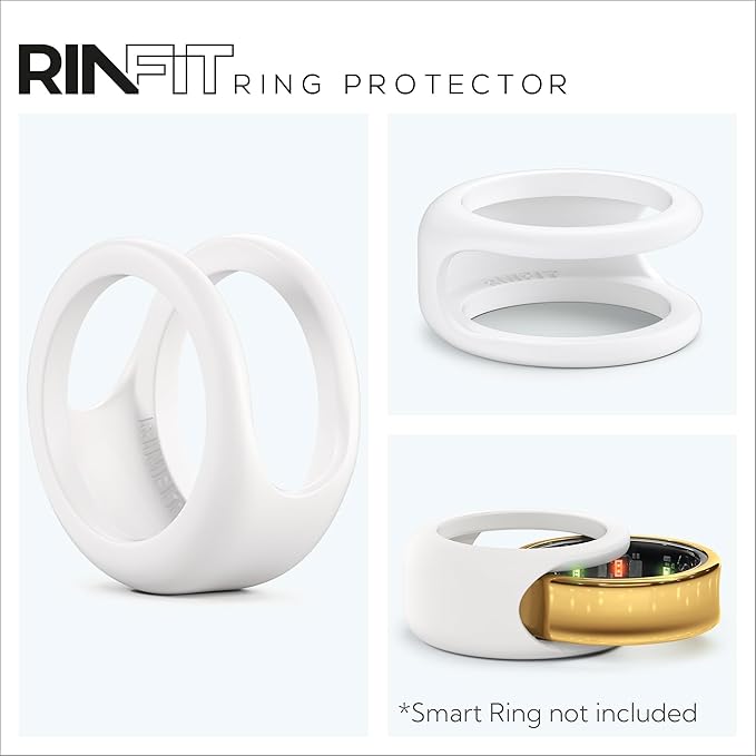 Rinfit Smart Ring Protector - Silicone Ring Enhancer - StyleFit Design Patent - White, Size 9