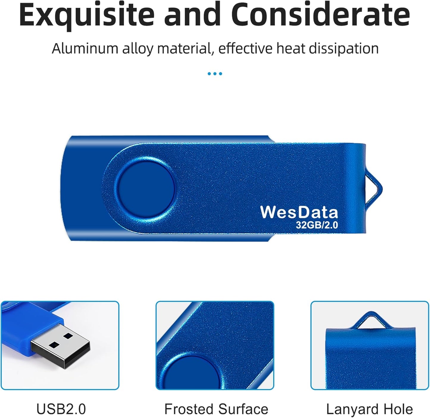 WesData 32GB 2.0 1 USB Flash Drive and USB C Adapter, Thumb Drive USB Memory Stick Jump Drive, Compatible with OTG Type