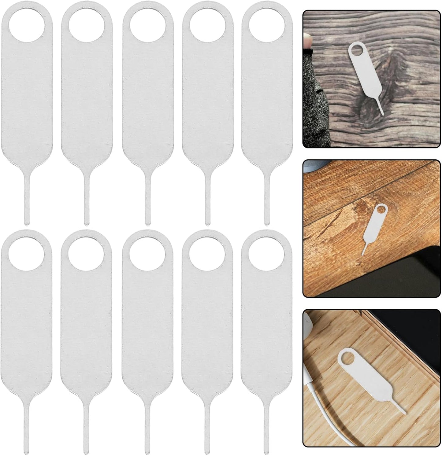 500pcs Set Hemobllo Stainless Steel Sim Card Ejector Pins Bulk for Mobile Phone Tray Removal, Universal Sim Removal