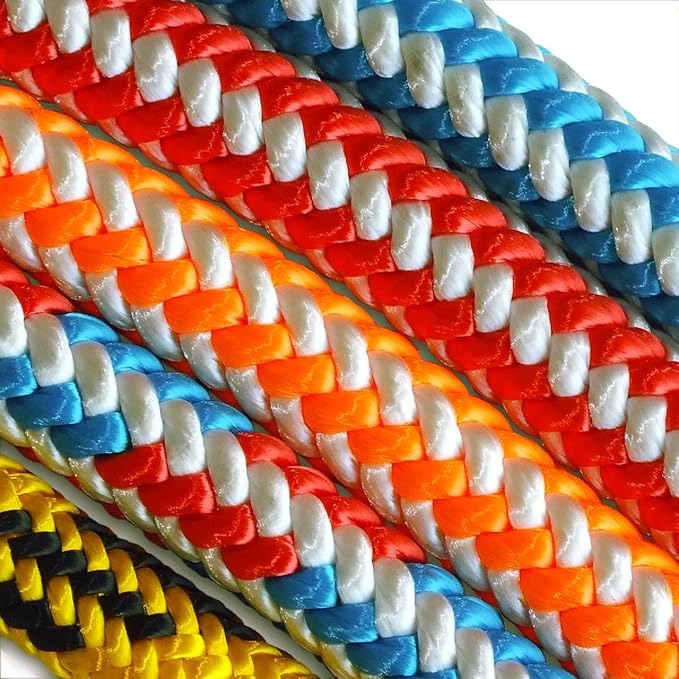 Pelican Rope 16-Strand 1/2 in (12.7 mm) Arborist-16™ Rope - 5400 lbs MBS - Static Climbing Rope - Rescue Operations - High Visibility - 200 ft - Tight Spliced Eye - Orange/White - Made in The USA