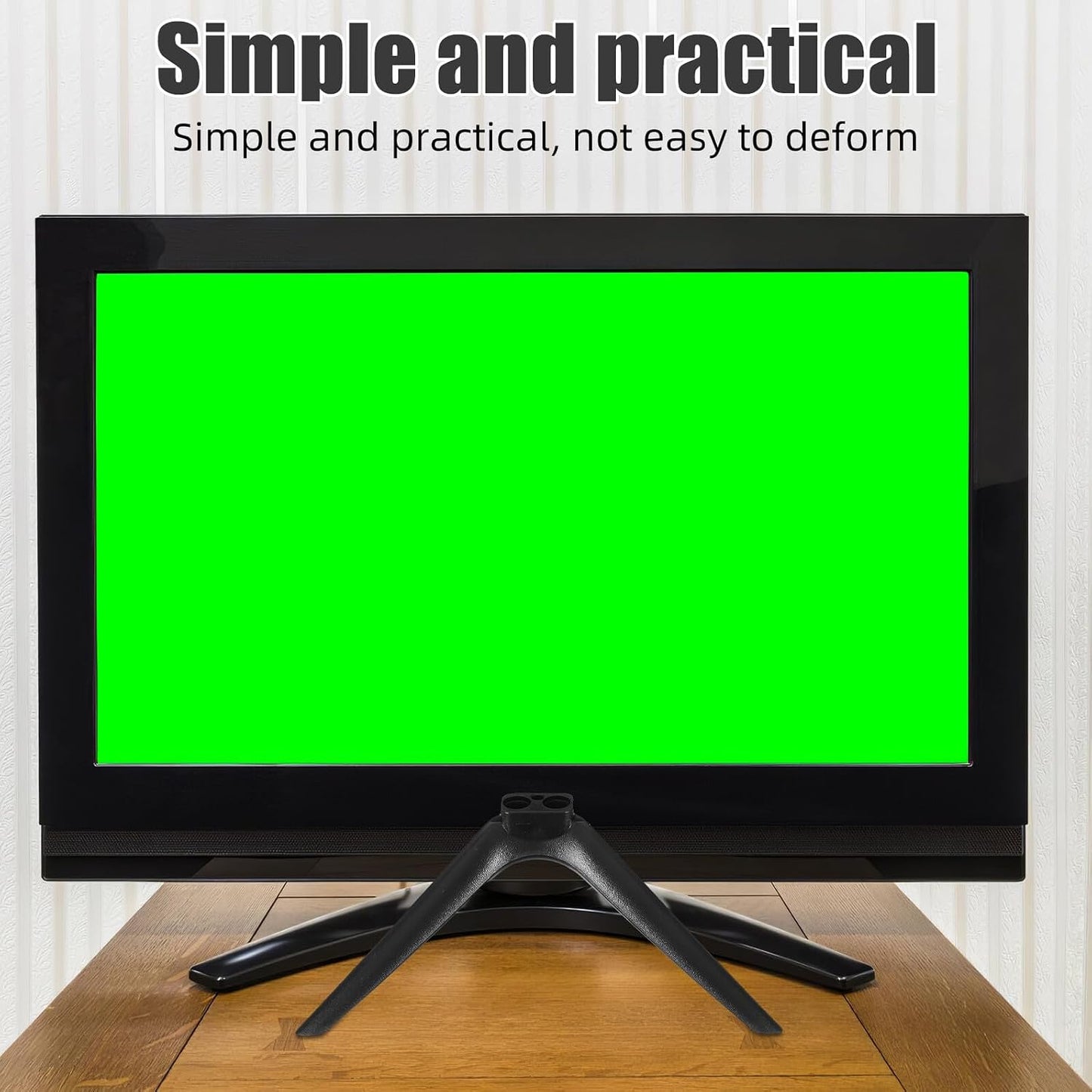 BESPORTBLE 15mm Tabletop Television Stand Bracket with No-Drill Design, Stable Plastic Dual-Hole Base Legs, Replacement