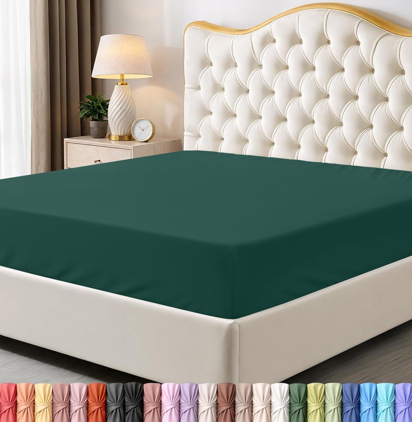 Utopia Bedding Twin Fitted Sheet - Soft Microfiber with Deep Pockets - Fade & Shrinkage Resistant | Emerald