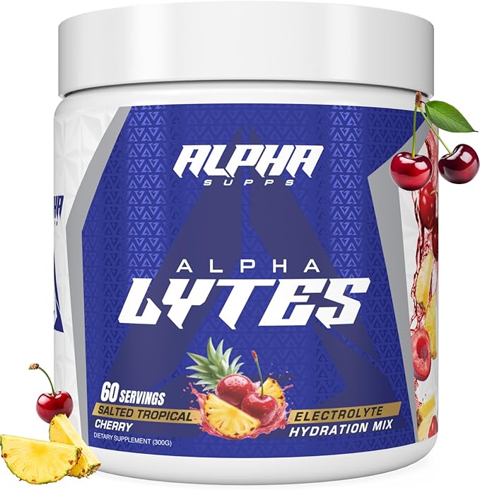 Lytes - Electrolyte Powder Daily Hydration Drink Mix - Sugar-Free, Zero Calorie Instant Formula with Trace Minerals and Antioxidants (60 Servings, Salted Tropical Cherry)
