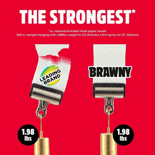 Brawny 3-Ply Tear-A-Square Paper Towels - 6 Double Rolls (Equivalent to 12 Regular Rolls)