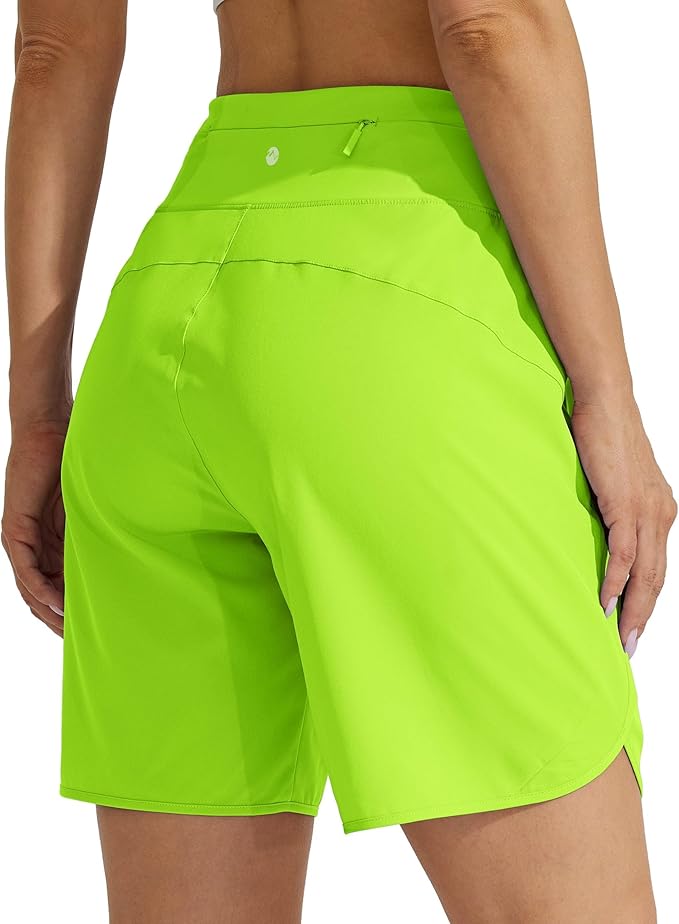 Willit Women's 7" Athletic Running Shorts Long Workout Hiking Shorts Quick Dry High Waisted Active Zipper Pocket(XX-Large)