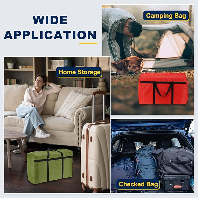 Extra Large Duffle Bag, 35 x 19 x 11 in Travel Big Duffle Bag with Zipper Handle Storage Foldable Waterproof Lightweight Bag for Women Men Travel Moving Camping (Green)