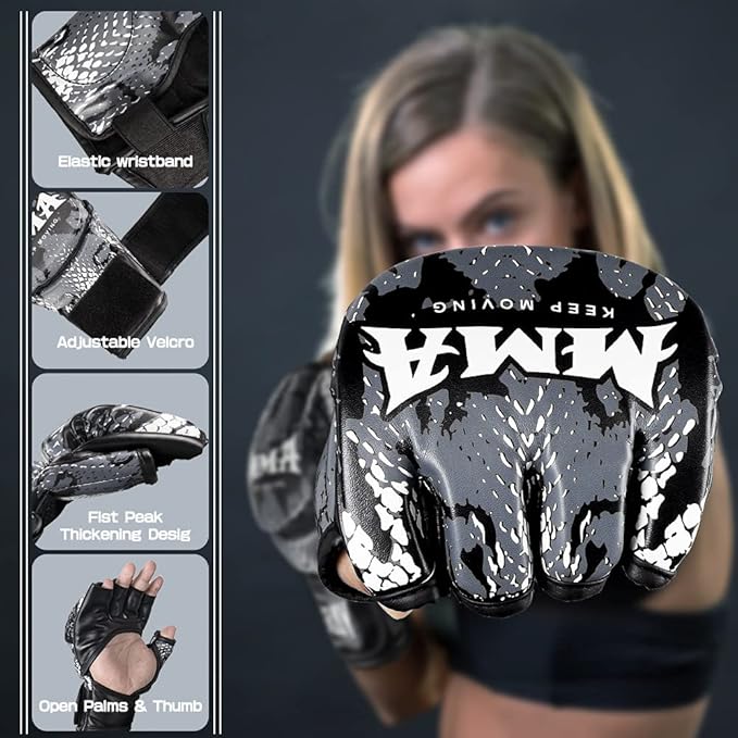 Punch Bag Training Gloves, LangRay MMA Grappling Gloves for Sparring Martial Arts Boxing Training for Adults and Kids