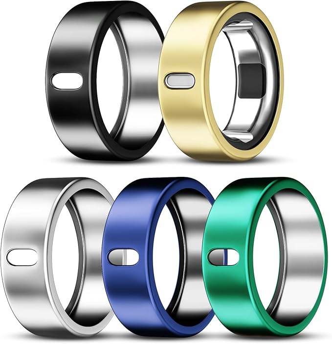 5 Pack Cover Compatible with Oura Ring Gen 4/Oura Ring Gen 3 Horizon/Heritage, Surport Charging with Cover on, Anti-Scratch TPU Protector for Oura Rings Accessories Women Men (Size 8)