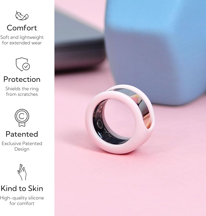 Rinfit Smart Ring Protector - Silicone Ring Enhancer for Active Lifestyle and Gym - StyleFit U.S. Design Patent - Pink, Size 10