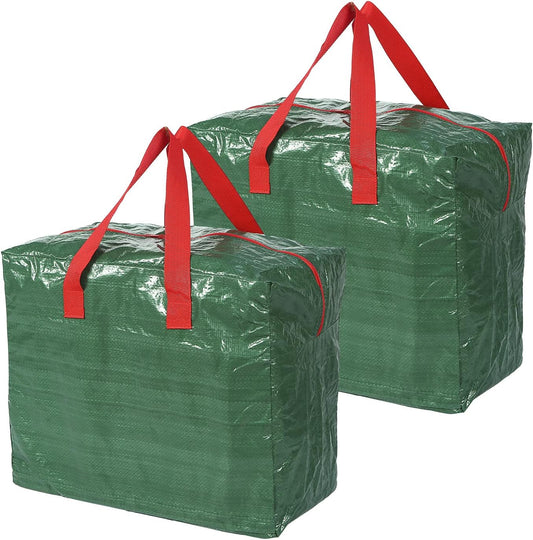 Sattiyrch Christmas Garland Storage Bags - Waterproof Dual Zipper Design with Card Slot | 2-Pack, Green