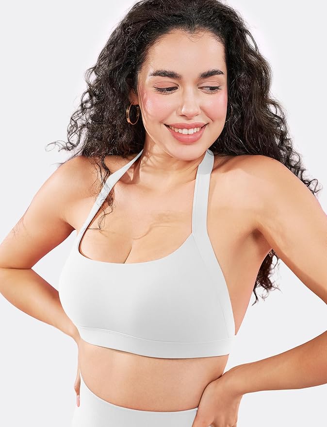 VOYJOY Sports Bras for Women Basic Wireless Bra Crop Workout Yoga Bra Sexy Tank Top