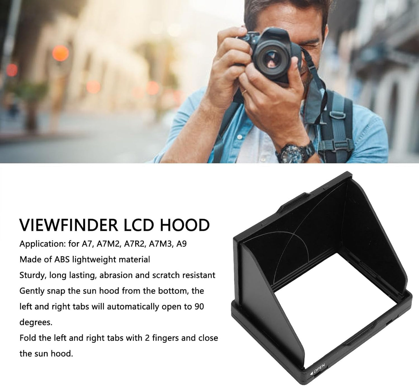 Wisoqu 3 Inch A7 A7M2 A7R2 A7M3 A9, Camera LCD Sun Shade Sun Hood ABS Folding Viewfinder LCD Hood with for Lightweight