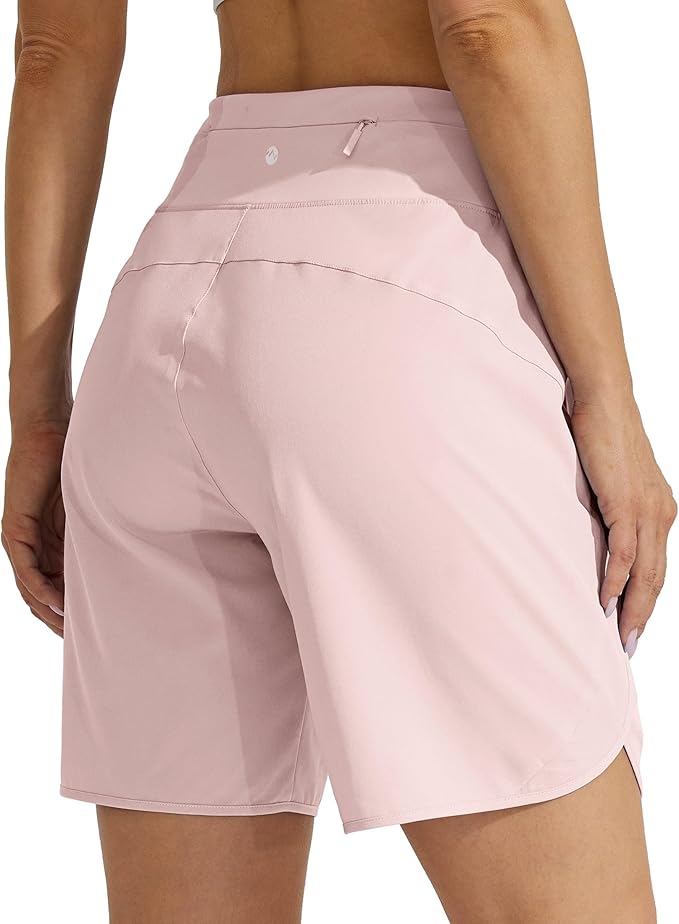 Willit Women's 7" Athletic Running Shorts Long Workout Hiking Shorts Quick Dry High Waisted Active Zipper Pocket(XX-Large)