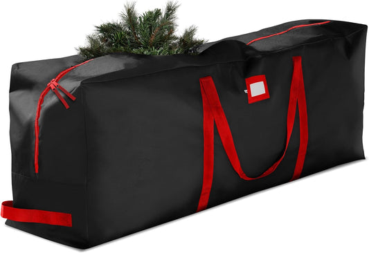 ZOBER Christmas Tree Storage Bag | 600D Oxford Fabric - Waterproof & Tear-Proof for 7.5 Ft Trees - Durable Handles & Card Slot - Black