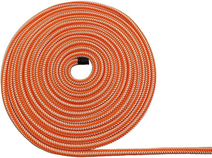Pelican Rope 16-Strand 1/2 in (12.7 mm) Arborist-16™ Rope - 5400 lbs MBS - Static Climbing Rope - Rescue Operations - High Visibility - 200 ft - Tight Spliced Eye - Orange/White - Made in The USA