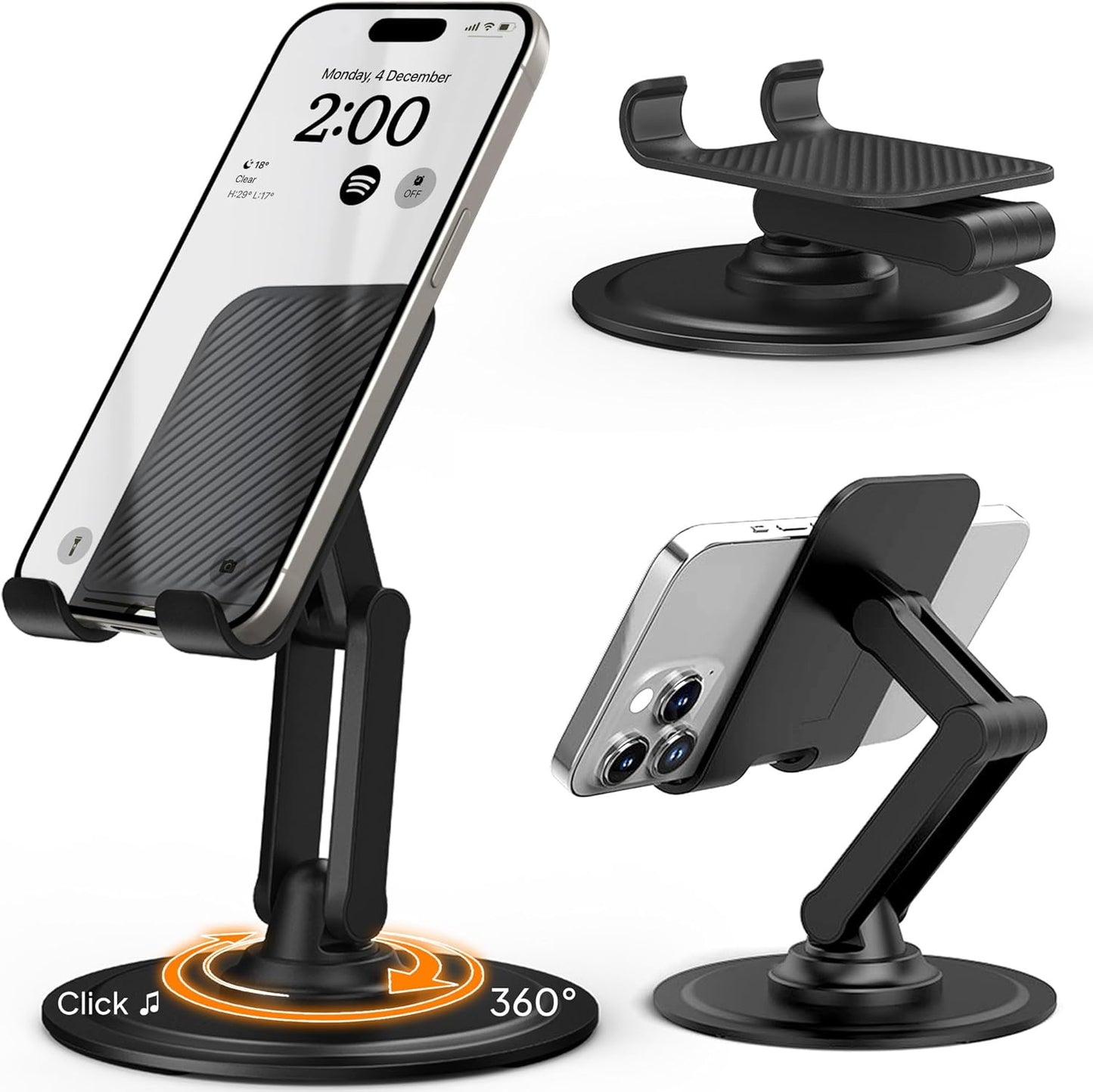 COOPER 360 Pack], 2-Pack) Stand, [Gift Family Rotating Cell Phone Stand for Desk, Cell Phone Holder for Desk, iPhone