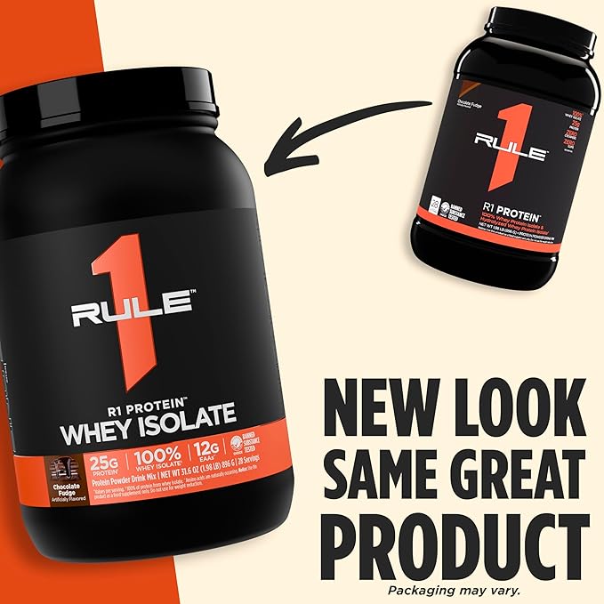Rule 1 R1 Protein Whey Isolate - with 25g Protein & 6g BCAA Exclusively from Isolated & Hydrolyzed Sources for Workout Recovery (1 Pound*, Vanilla Creme)