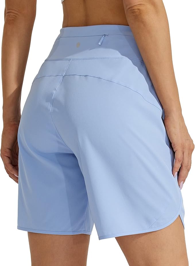 Willit Women's 7" Athletic Running Shorts Long Workout Hiking Shorts Quick Dry High Waisted Active Zipper Pocket(3X-Large)