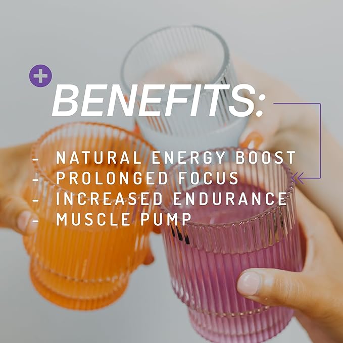 PWDRS Pre-Workout Powder, All Natural Pre Workout for Energy, Pump, Endurance & Strength, with Caffeine (Rainbow Snowcone)