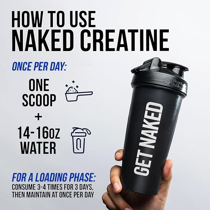 NAKED Pure Micronized Orange Creatine Monohydrate - 36 Servings - 500 Grams, 1.1Lb Bulk, Vegan, Non-GMO, Gluten Free, Soy Free. Aid Strength Gains, No Additives
