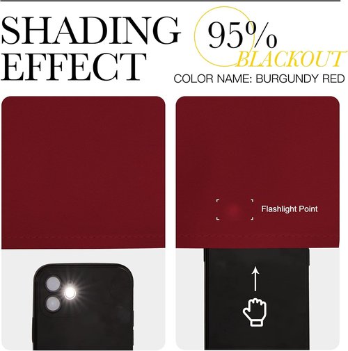 NICETOWN Burgundy Red Blackout Curtains - Thermal Insulated Drapes for Bedroom | 78" Length, 42" Wide, 2 Panels