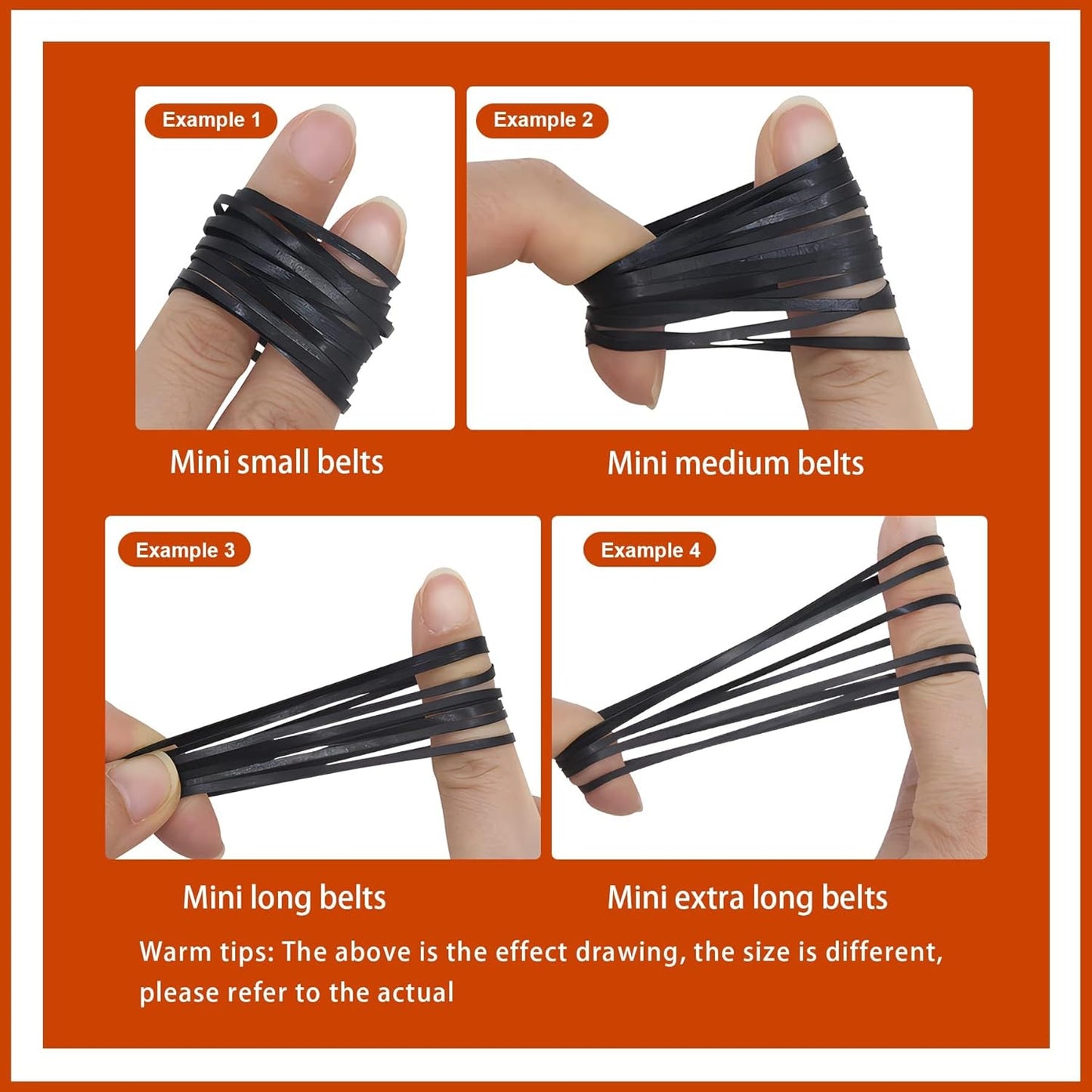 MEFONKOU 40-135mm Cassette 3mm 50 Recorder Rubber Belts Mix Flat Belt for Repair Maintenance Tape Machine DVD CD LD VCR