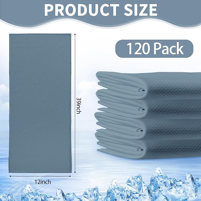 Honoson Cooling Towel Bulk - Neck & Face Cool Chilly Towels Microfiber Breathable Sport Sweat Rag for Gym, Yoga, Travel, Camping, Running, Outdoor
