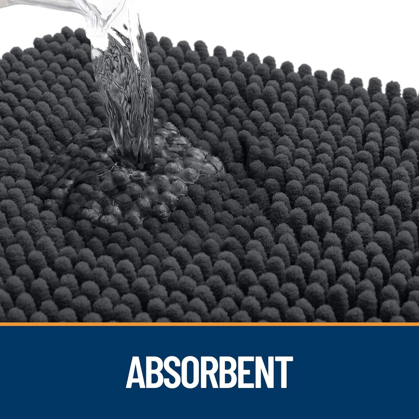 OLANLY Dog Door Mat - Absorbent Non-Slip Washable Doormat for Muddy Paws | 40x24 Dark Grey