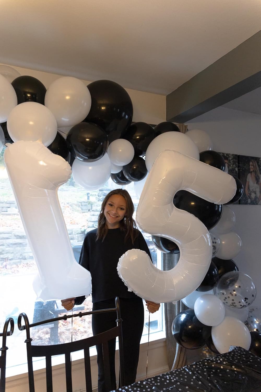 Number 15 Balloon - 40 Inch White Birthday Decoration for 15th Party Supplies | Perfect for Girls & Boys