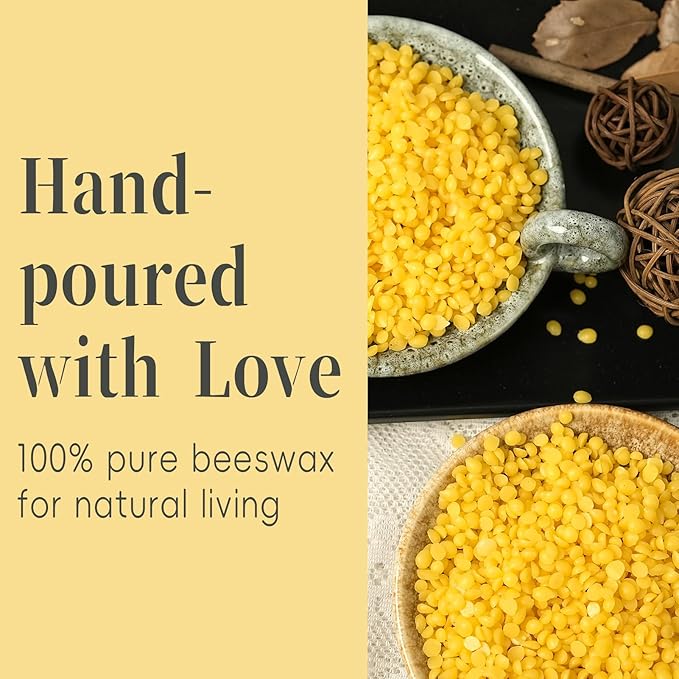 4 Packs 3x6 Inch Beeswax Candles, Large Honeycomb Beeswax Pillar Candles, 45 Hours Burn Time, Natural Pure Bees Wax Candle Handmade Gift for Home Decor, Candle Lovers, Air Purify