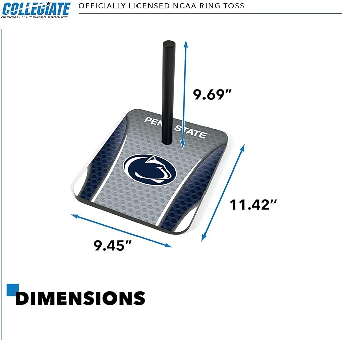 Solid Wood College Quoits Set with Direct Print HD Team Graphics – Tailgate Ring Toss Game – Great Gift for Any NCAA Fan! Ring Toss Family Outdoor Games for The Beach