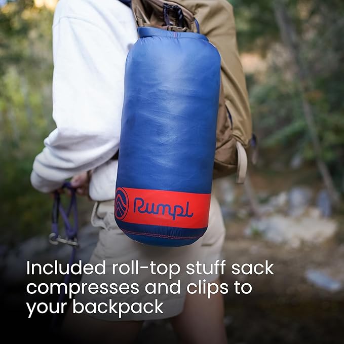 Rumpl Original Puffy Blanket - Warm, Water-Resistant Camping Blanket with 100% Recycled Synthetic Insulation, 52"x75", Original Puffy V2, Dusk Fade