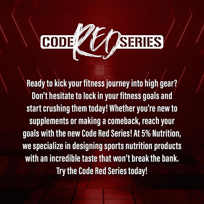 5% Nutrition Code Red Aminos BCAA & EAA Post Workout Recovery Powder | Full Spectrum Essential Amino Acid Complex for Men & Women (Italian Lemon Ice)