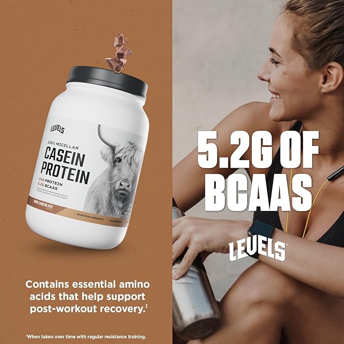 Levels 100% Micellar Casein Protein, Hormone Free, Chocolate, 2LB