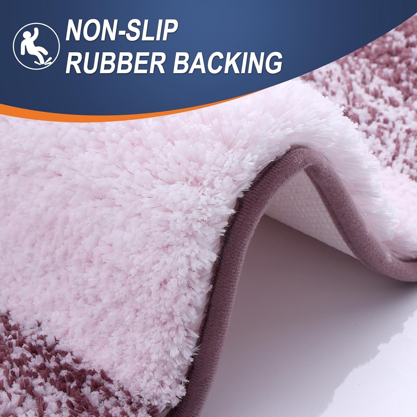 OLANLY Large Bath Rugs Mat - Extra Soft Microfiber, Quick Dry & Machine Washable | 40x24, Mauve