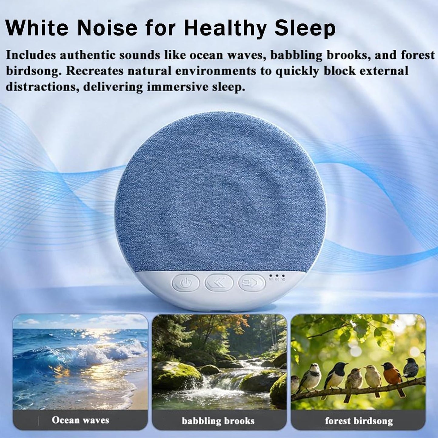 Snugeasy Pillow Speaker Bluetooth for Sleeping, Under Pillow Speaker with White Noise Timer Wireless Mini Bone