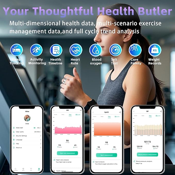 Smart Ring for Women ??Fitness Tracker Ring with Heart Rate, SpO2, Blood Pressure, Sleep Monitoring, Step & Calorie Counter, No Subscription Fee, iOS & Android Compatible (Silver, 14)