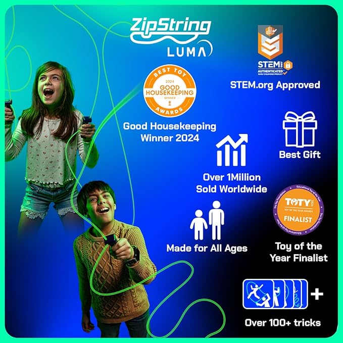 Luma - The Patented Glow-in-The-Dark Toy That Flies a Loop of String, Creates Endless Shapes and Tricks Built-in LED for Glowing Fun. Perfect STEM Gift for Kids & Adults. Wonderment Awaits