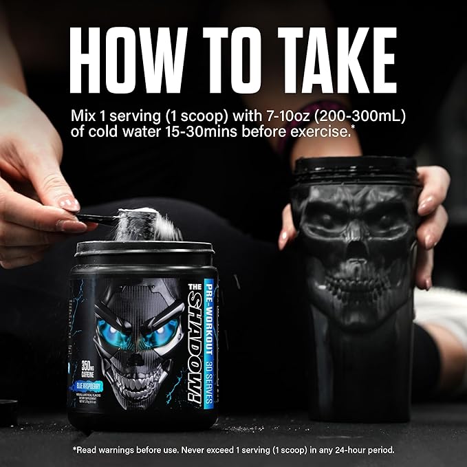 JNX SPORTS The Shadow! 350mg of Caffeine Hard Core Preworkout - Sour Candy 30 Servings | Electric Energy, Mental Focus & Superhuman Strength for Men & Women